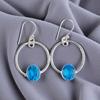 Natural Swiss Blue Topaz Gemstone 925 Sterling Silver Jewelry Handmade Earrings EE-67-9