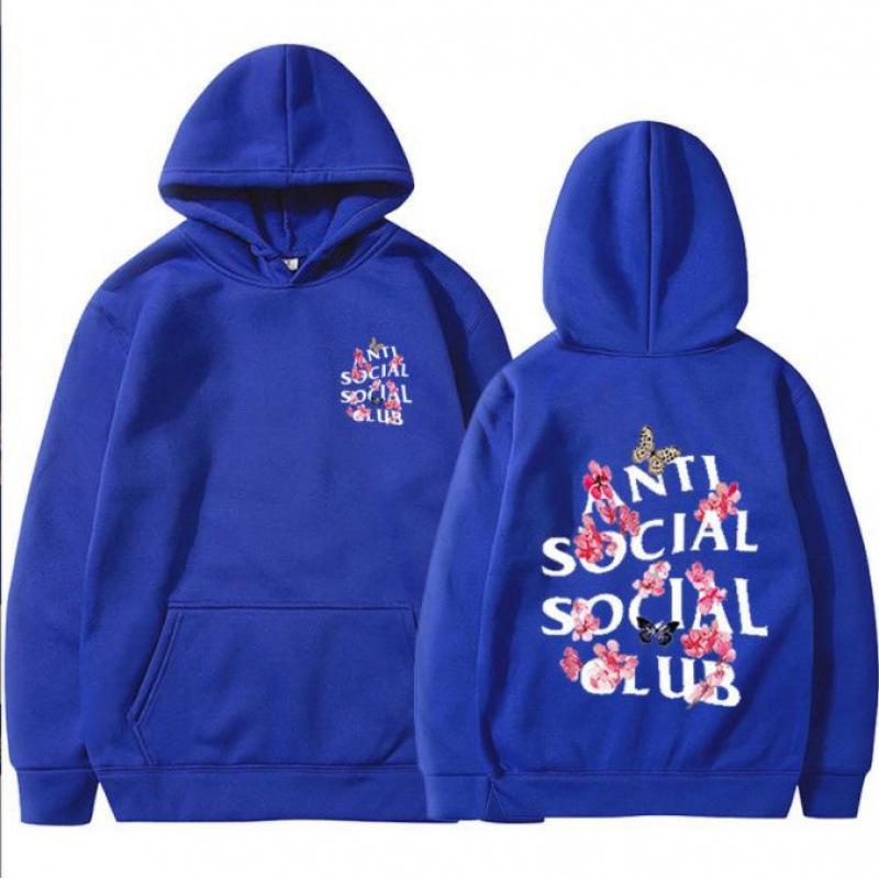 Unisex Kirsebærblomst Hættetrøje - Herre Efterår/Vinter Velour, Løs Pullover, Teen & Par Stil af ASSC
