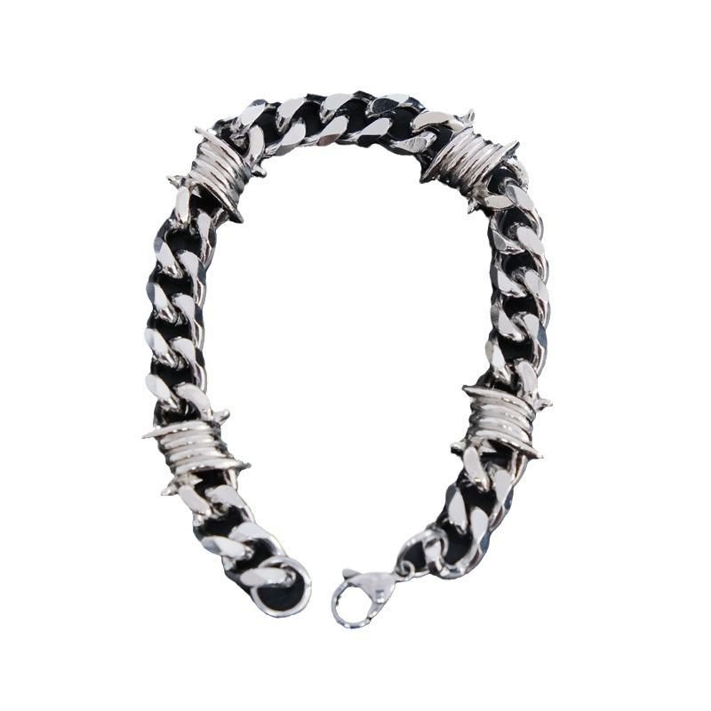 2024 Thorn Cuban Chain Titanium Steel Hip-Hop Necklace - Punk Knotted Stainless Steel