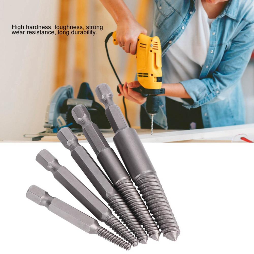 5PCS Hex Shank Broken Screw Extractor Stripped Screw Extractor Kit For Automotive Repair