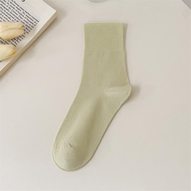 Women Socks Thin Summer New Solid Colorful Plain Crew Socks Casual Girls Trendy Simple Breathable Anti-pilling Loose Socks