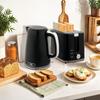 Modern Kettle and Toaster Set - Black