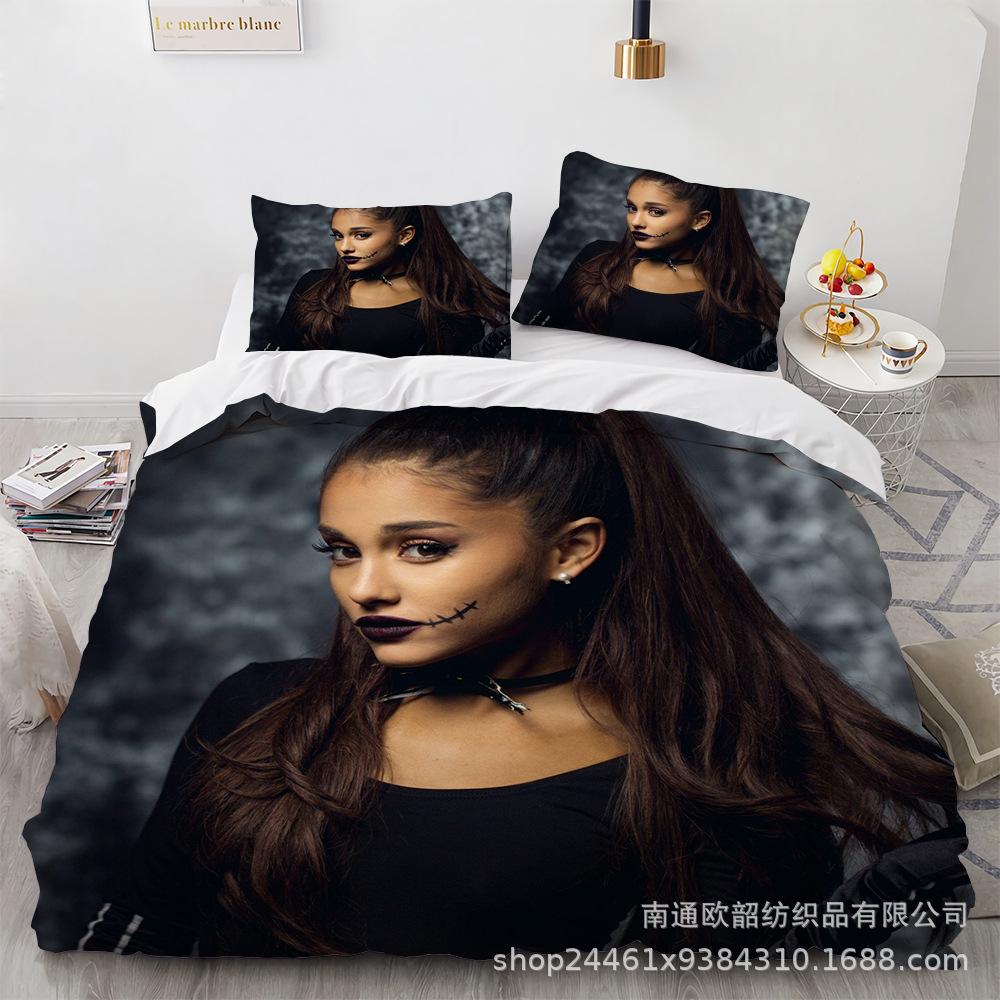 Three-Piece 3D Digital Printing Arianagrande Quilt Cover Home Textile Four-Piece Set