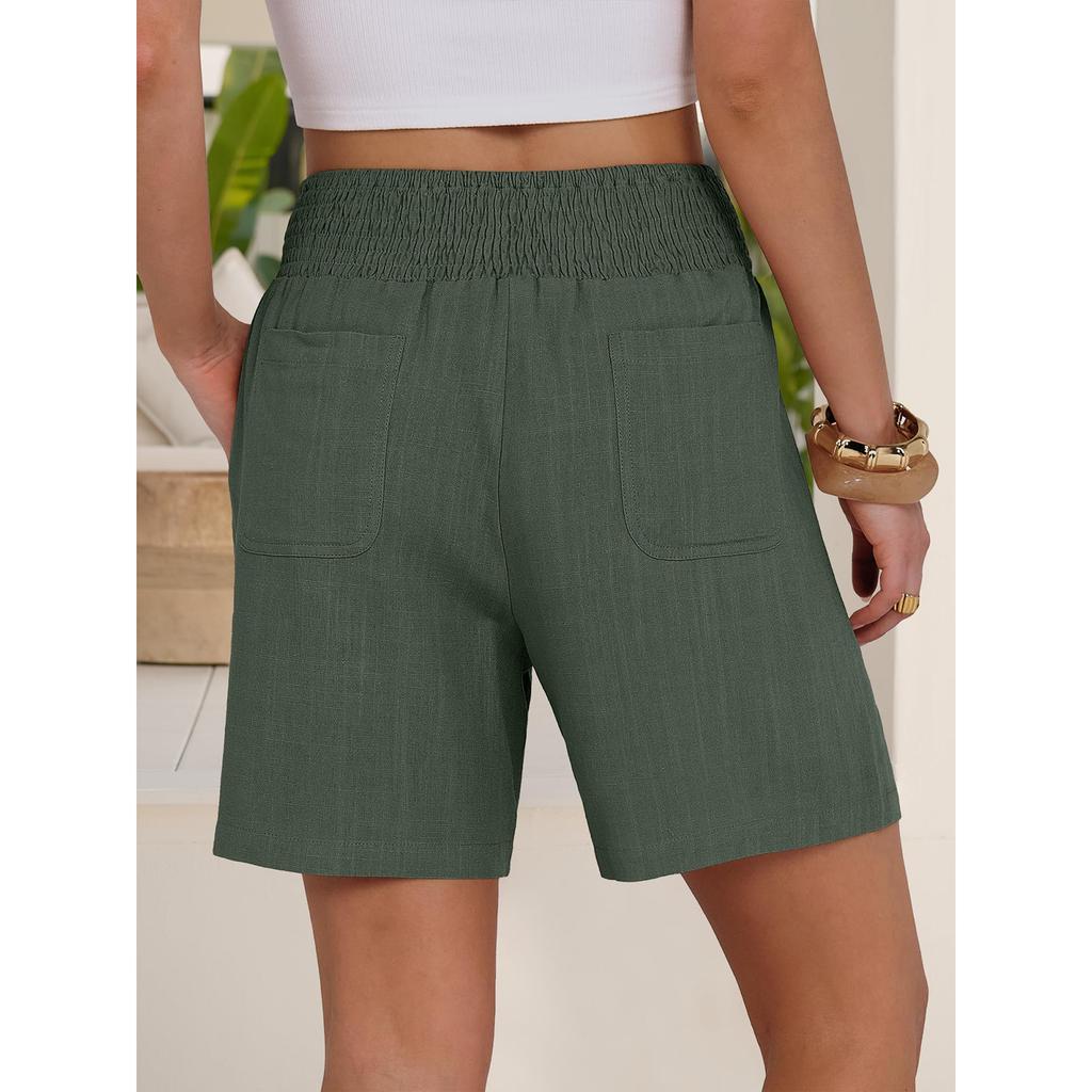 Short de sport pour femme, couleur unie, doux, avec poches, idéal pour le yoga et l'entraînement