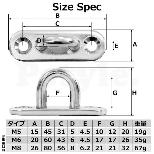 Pstyle. Pad Eye Eye Plate Hook Stainless Steel 304 Hardware PST-055 (Pack of 10, M5)