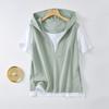 Women's Summer Loose-Fit Color-Blocked Hooded Short-Sleeve T-Shirt: A Relaxed, Casual Top