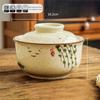 Elegant Ceramic Ramen Noddle Soup Bowl with Lid Microwave Oven and Dishwasher Safe for Formal Dining and Daily Activity
