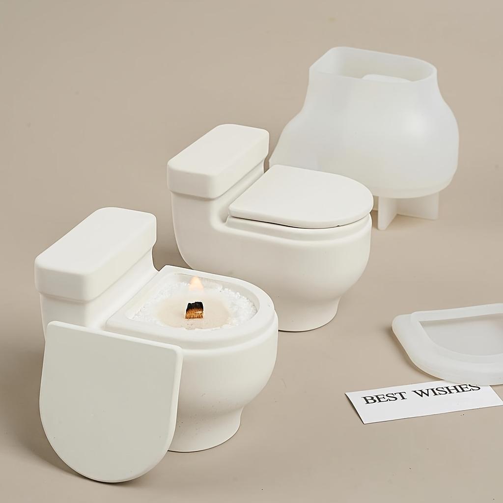 Silicone Resin Casting Molds for Candle Holder and Storage - Toilet Shape, DIY Handmade Craft Mold - for Home Decor Enthusiasts