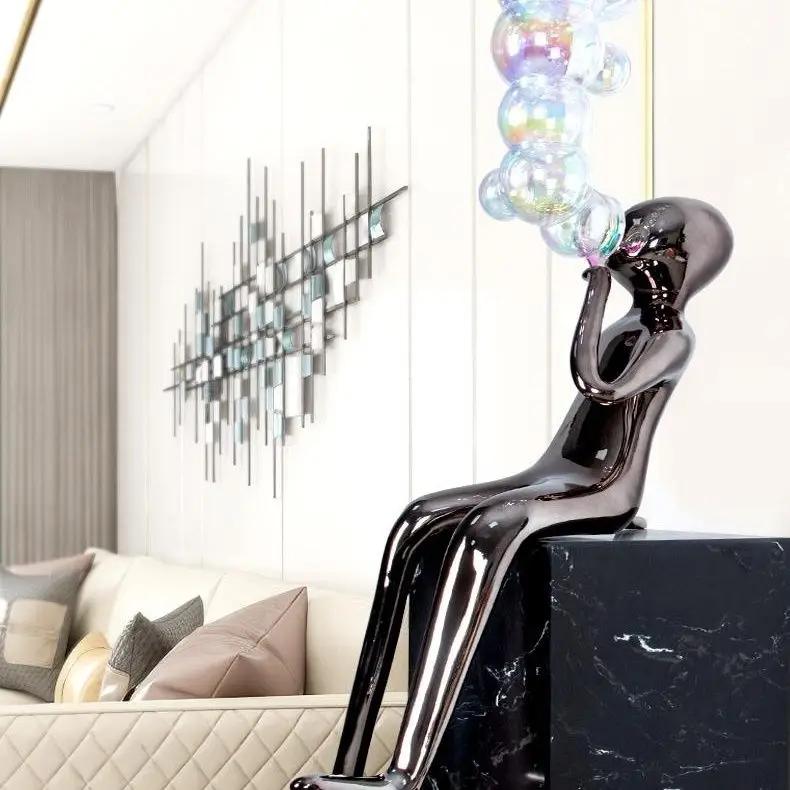 Modern Sculptures Living Room Creative Aesthetic Sculptures People Luxury Nordic Design Figurines Elegant Statue Home Decoration