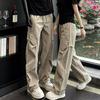 Versatile Pleated Trendy Straight Casual Pants for Men and Women In Summer New Loose Outdoor Tooling Trousers Ins Simple