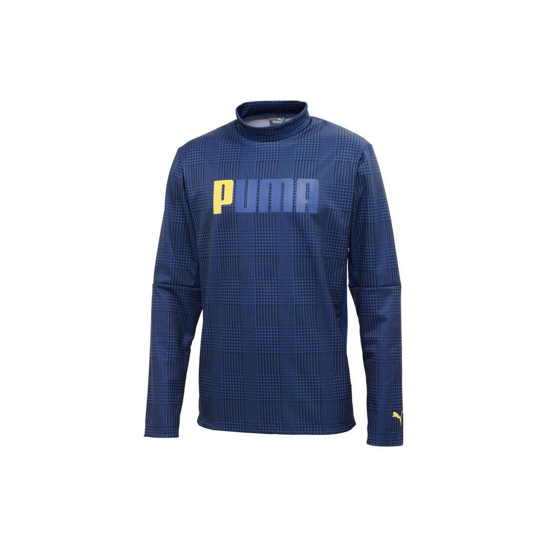 

PUMA Color Block Letter Print Crew Neck Pullover Long Sleeve T-Shirt Men Tops Blue 539373-02 L