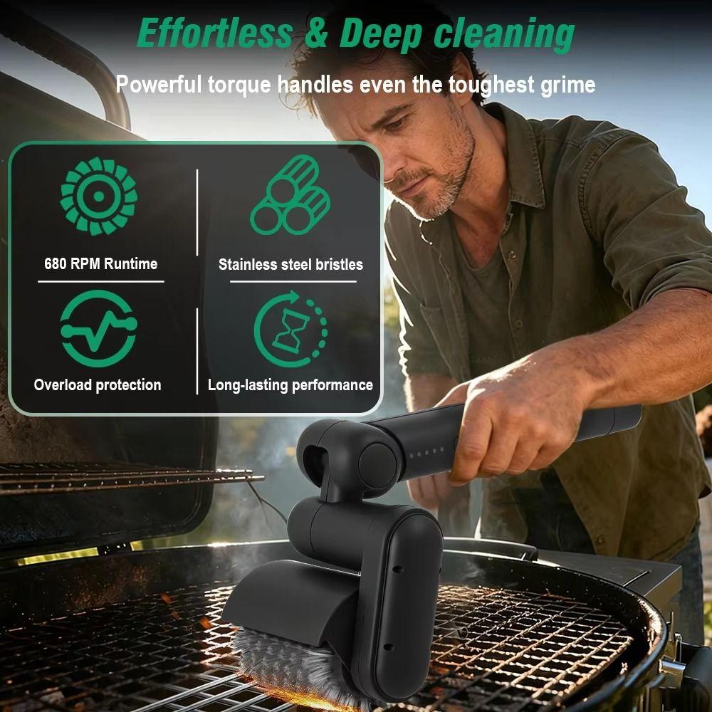 Stainless Steel Electric Grill Brush Efficient Barbecue Cleaner Tools  Kitchen