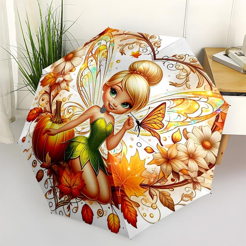 

Tinker bell Themed Travel Umbrella-8 Ribs Automatic Opening and Closing, Portable Folding Design, Compact and Stylish Umbrella Suitable for