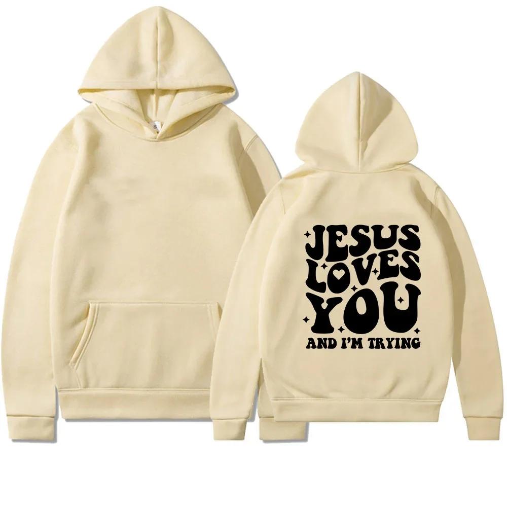 

JESUS LOVES YOU Pring and Autumn Men and Women Fashion Sweatshirts Casual Sports Long Sleeve Printed Harajuku Tops Sweatshirts 3XL