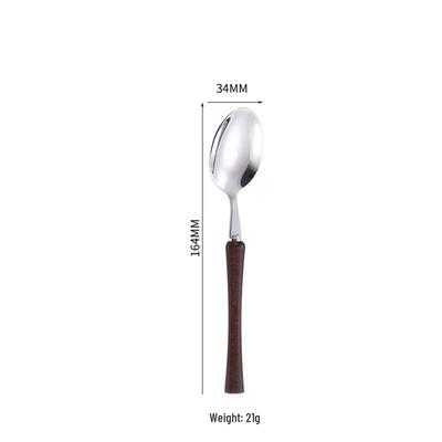 ZISIZ Stainless Steel Wood Handle Cutlery Set