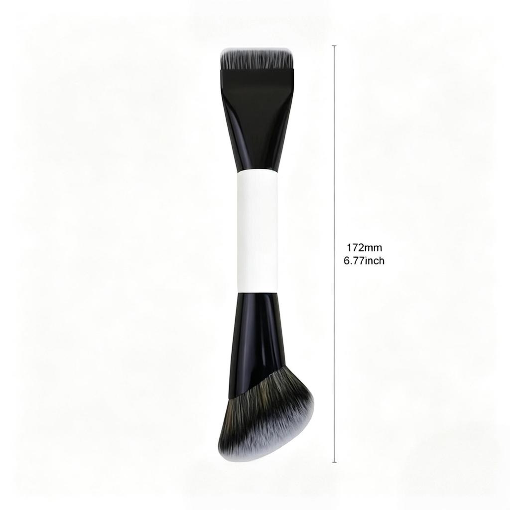 4-in-1 Double-Ended Makeup Brushes: Foundation, Powder, Blush, Highlighter, Contour Brush Set