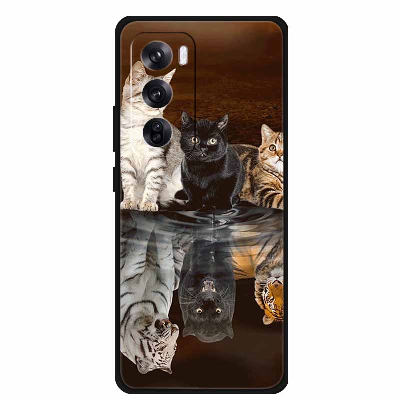 Funda For OPPO Reno 12 / Reno12 Pro Global Case Fashion Printed Soft Silicone Back Cover For Reno12 Pro Cat Phone Case Reno12 5G