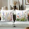 Colorful Floral Printed Square Throw Pillow Cushions Polyester Pillowcase, Sofa Decorative Cushion Cov Headboard Pillow