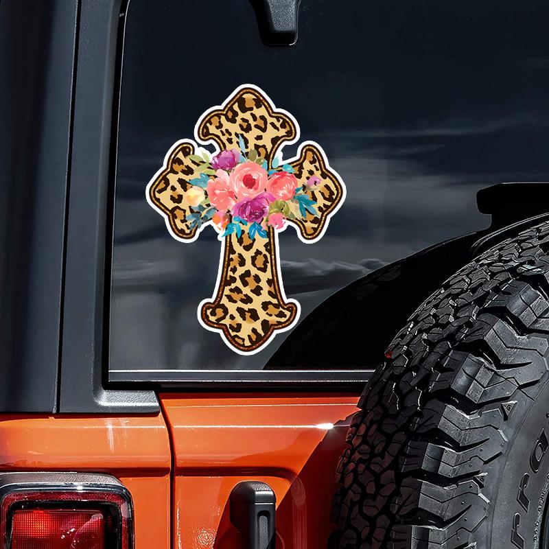 Leopard Cross Print Sticker Scratch Covering Self-Adhesive Waterproof Decal Motorcycle Decorative Accessorie