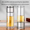 Tee-Wasserflasche aus Borosilikatglas, doppelschichtig, Tee-Wasserbecher, Teesieb, Becher, Trinkgeschirr, Wasserflasche mit Teefilter