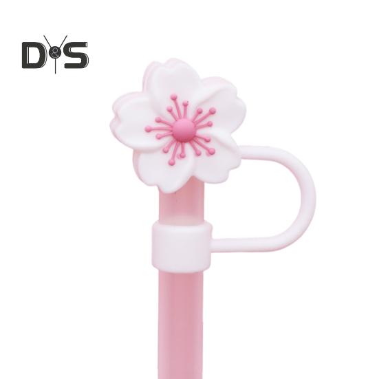 Silicone Flower Straw Cap 10mm Diameter Cute Straw Topper Dust-Proof Drinking Straw Covers Cap Reusable Straw Tips Lids Gift for Party Decor