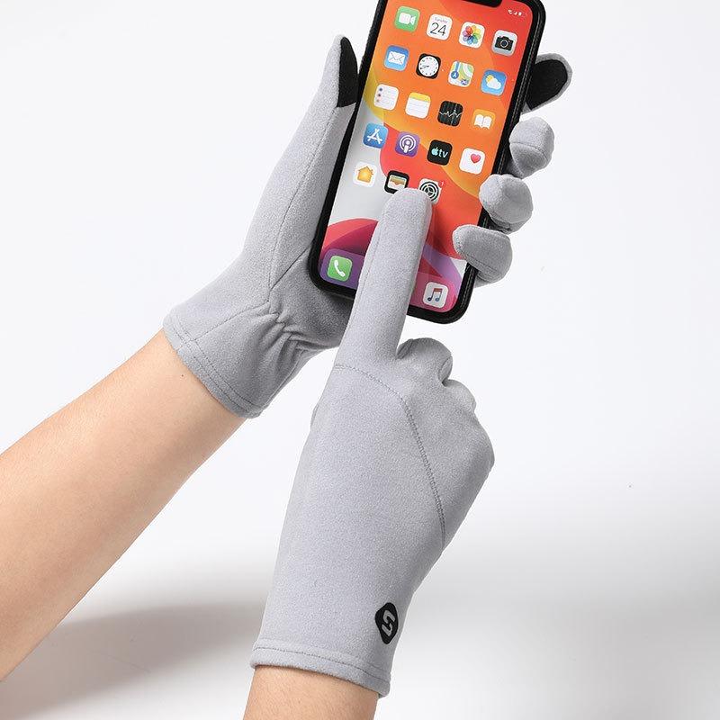 Autumn and winter German velvet thermal gloves women's windproof, cold-proof and non-slip electric vehicle high-elastic outdoor riding gloves