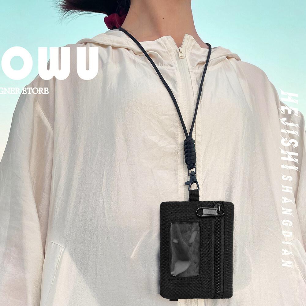 Multi Functional Mini ID Card Holder Mens and Womens Bank Credit Card Key Bus Subway Cards Sports Zipper Pouch with Lanyard
