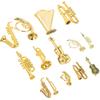 14pcs Christmas Musical Instrument Ornaments Mini Trumpet Saxophone Guitar Model Tiny Instruments Set Xmas Tree Hanging Decorations Music Party
