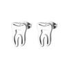 Boucles d'oreilles clous Dents Exagérées en Acier Inoxydable - Style Européen & Américain