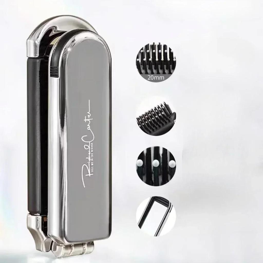 Sliver Bow Folding Air Cushion Comb with Mirror  Diamond Bling Rhinestone Cosmetic Travel Pocket Small Hair Brush Makeup Tools