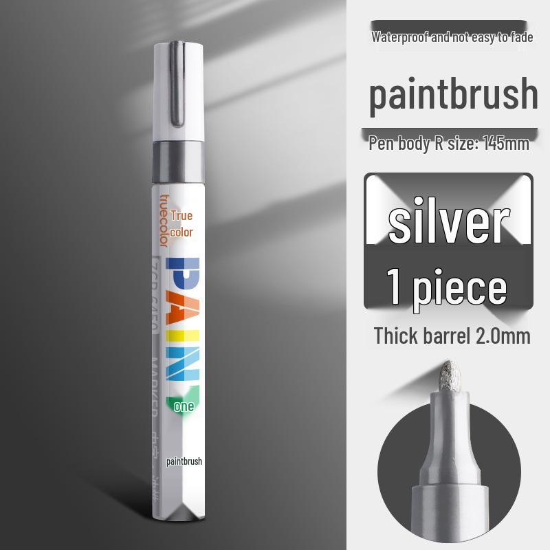 Durable True Color Paint Marker: Waterproof, Oil-Proof, Fade-Resistant, Industrial-Grade Silver, Black & White Touch-Up for Tires