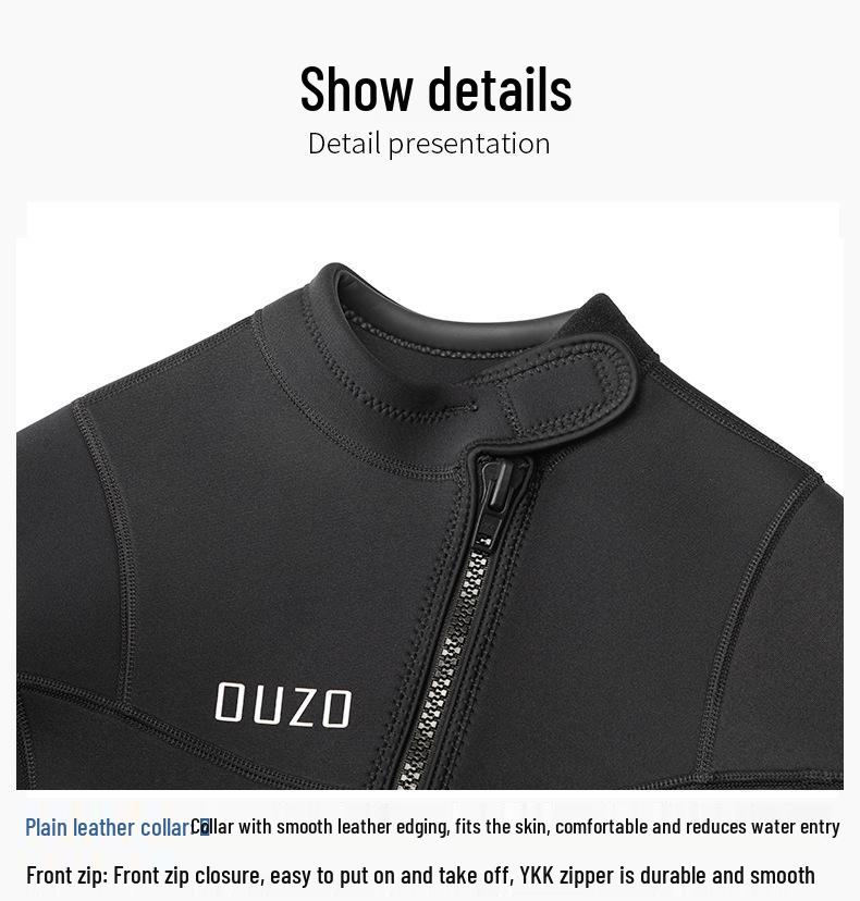OUZO 3mm Unisex Two-Piece Wetsuit for Diving, Snorkeling, Surfing, and Winter Swimming – Cold Protection and Warmth Top and Pants.