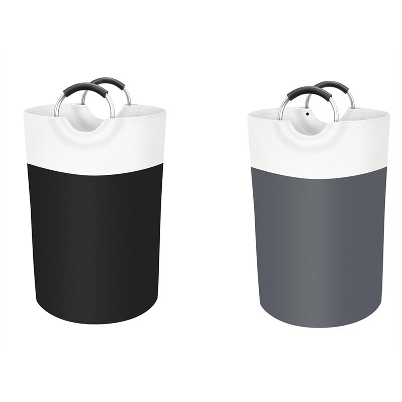 

Promotion! Durable Collapsible Laundry Hamper Bag Large Capacity Waterproof Laundry Basket With Foam Protected Aluminum Handles