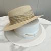 New Summer Women's Boater Beach Hat Wide Side Female Casual Panama Hat Lady Classic Flat Bowknot Straw Sun Hat Women