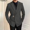 INCERUN Men Lapel Neck Blazer Long Sleeve One Button Thin Coats