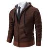 Men S Hooded Cardigan Sweater Thick Knit Outerwear For Winter