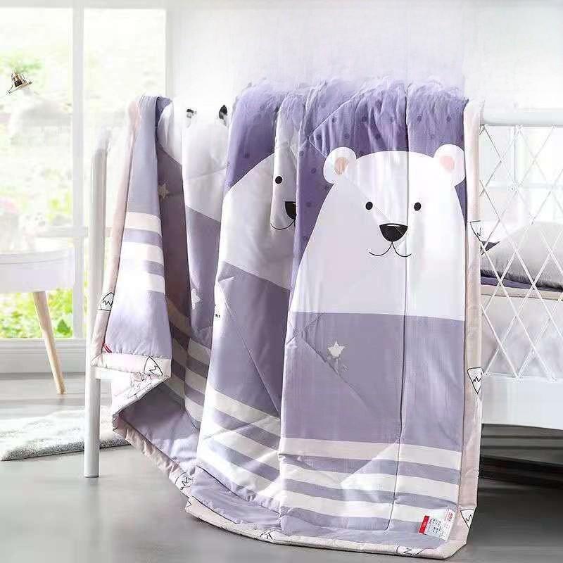Printing Flower Breathable Cotton Blended Summer Blanket For Comfort Indoor