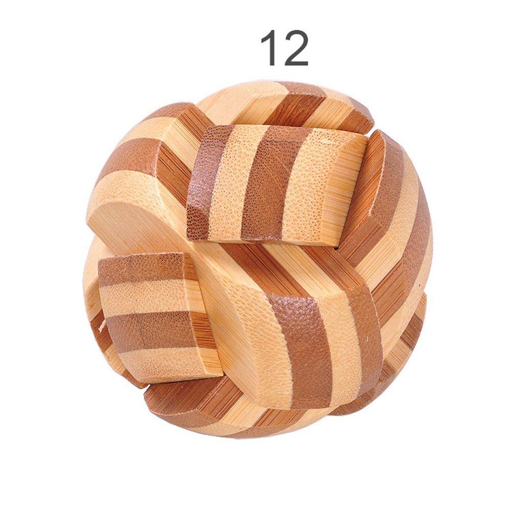 Bamboo IQ For Adults Kids Children Interlocking Puzzle Toy Brain Teaser Classic Toys Kong Ming Lock