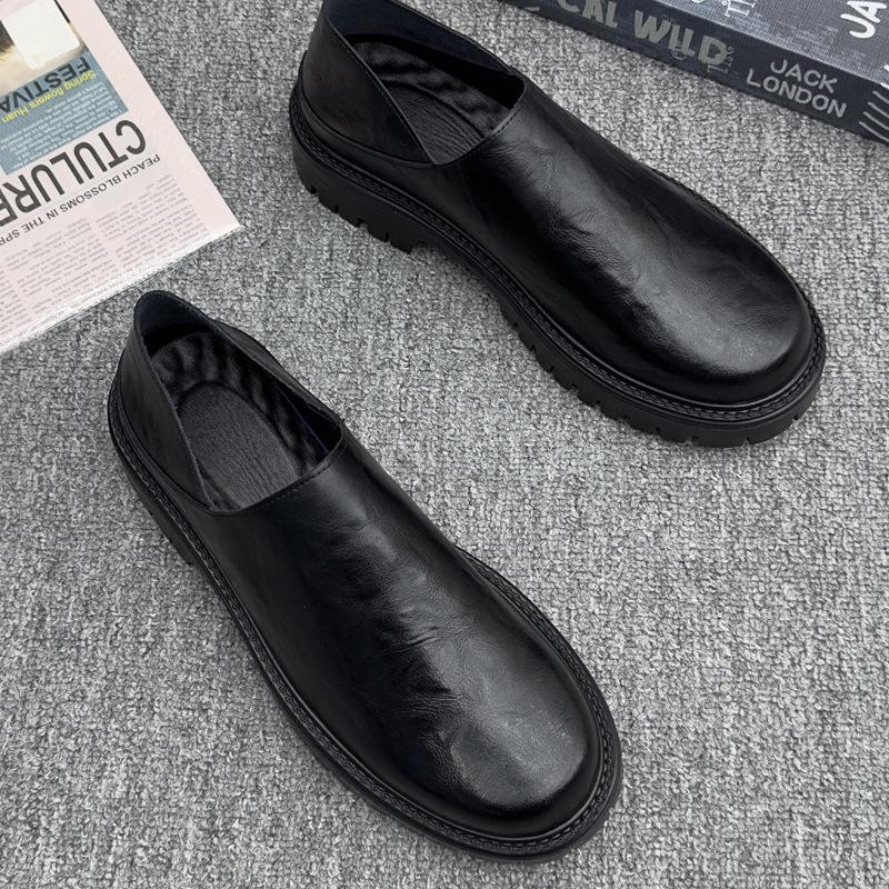 Men's 2025 Autumn/Winter Height-Increasing Non-Slip Casual Leather Shoes
