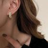 High-end Exquisite Zircon Curved Stud Earrings for Women's Earrings, New Models, Trendy Fashion, Versatile Earclips for Women Without Earrings