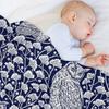 Winter Blue II - Owls and Gingko Leaves Throw Blanket Soft Plaid Shaggy Sofas Halloween Blankets