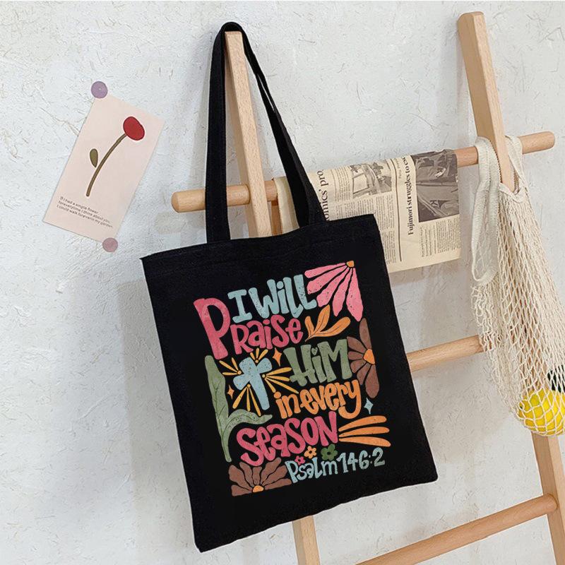 Floral Print Canvas Bag Casual Handbag Women Large Capacity