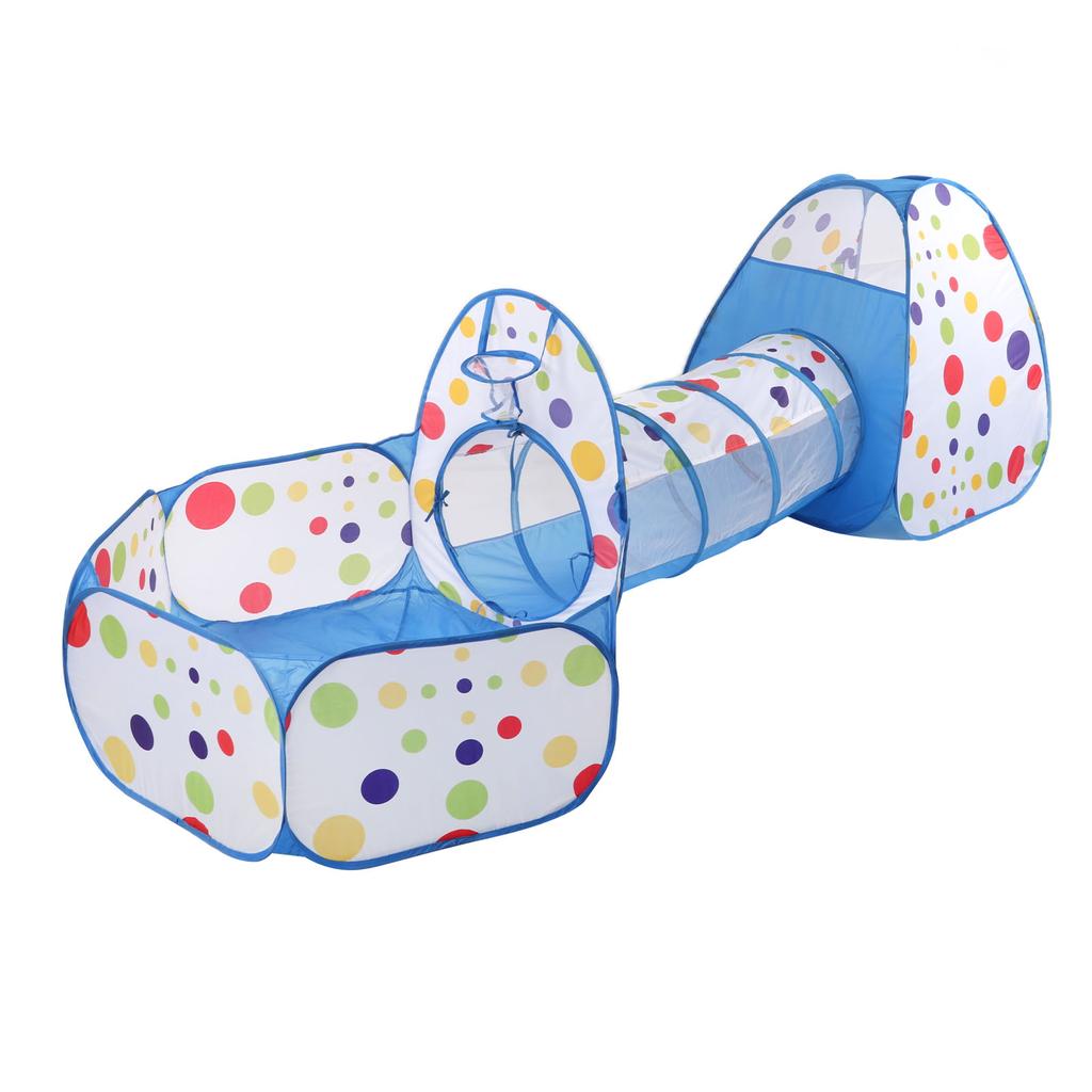 Kids Play Tents Pop Up Toddlers Playhouses with Crawl Tunnels Basketball Hoops for Indoor Outdoor Use