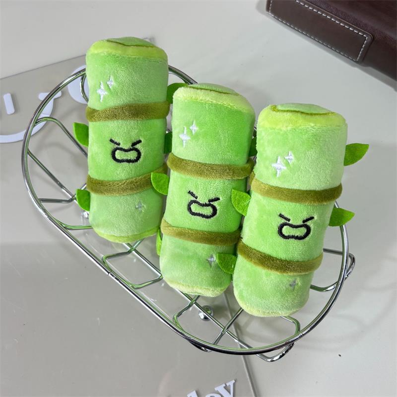 Cartoon Cute Funny Angry Bamboo Plush Doll Stuffed Toy Keyring Pendant Backpack Charm Bag Hanging Ornament Kid Ragdoll Girl Gift