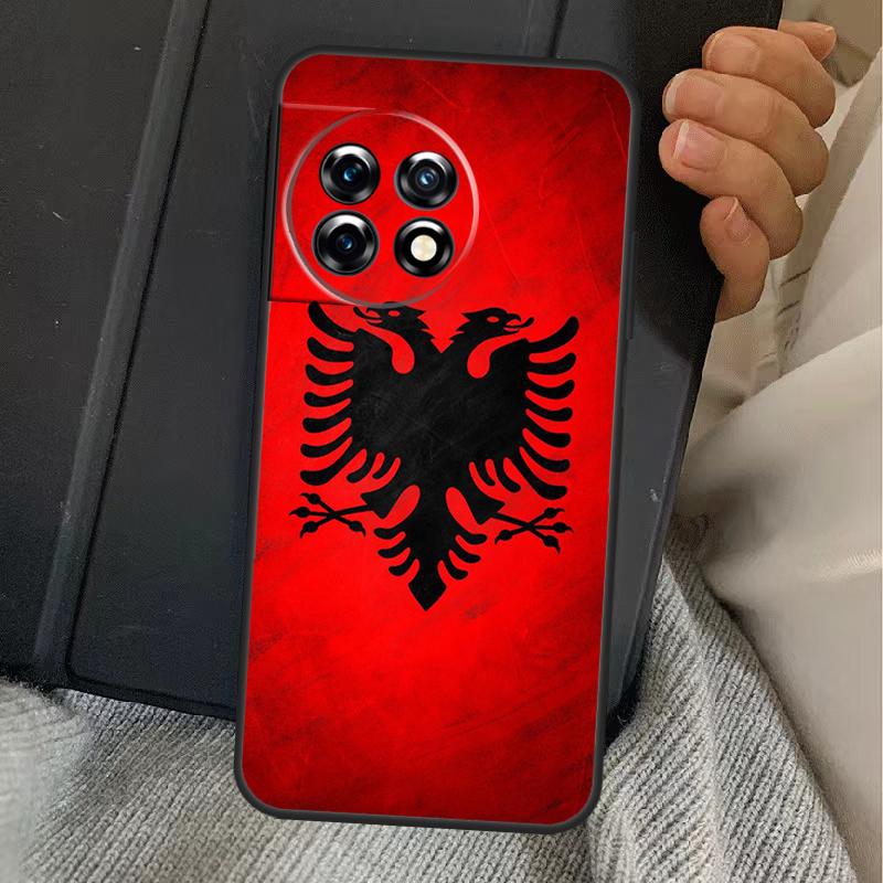 Albania Flag Eagle Case For OnePlus 13R 12R 10R 13T 10T 8T 15 13 12 11 Nord CE 4 3 2 Lite N20 N30 Nord 5 Cover