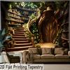 2D Magical Bookshelf Backdrop Forest Vines Party Decoration Backgroun