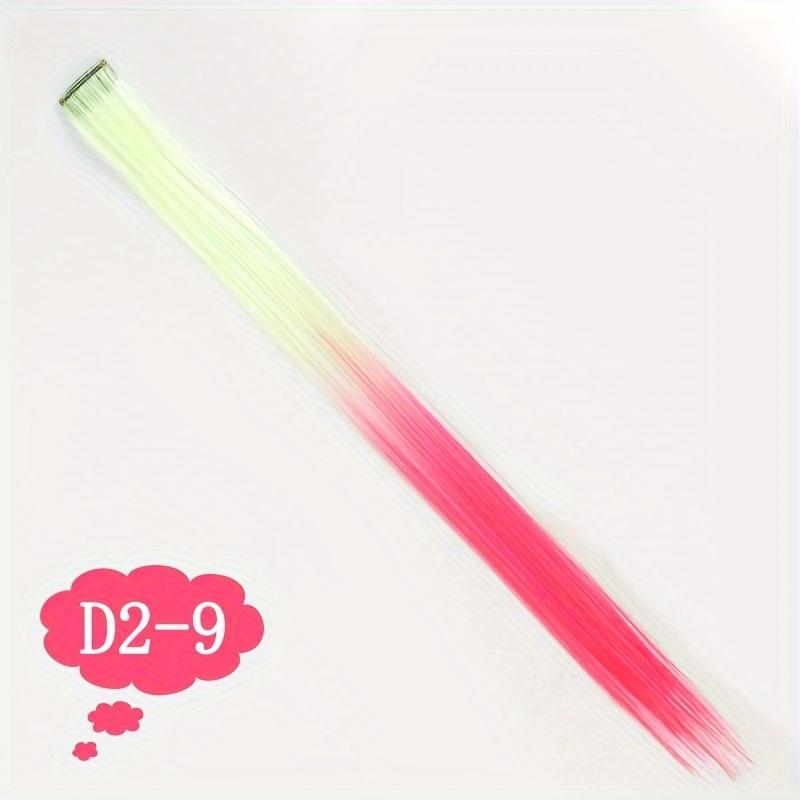 Synthetic Wig Extension 24inch Sparkle Shiny Tinsel Hair Gold Thread Colorful BB Clip Hair Extension