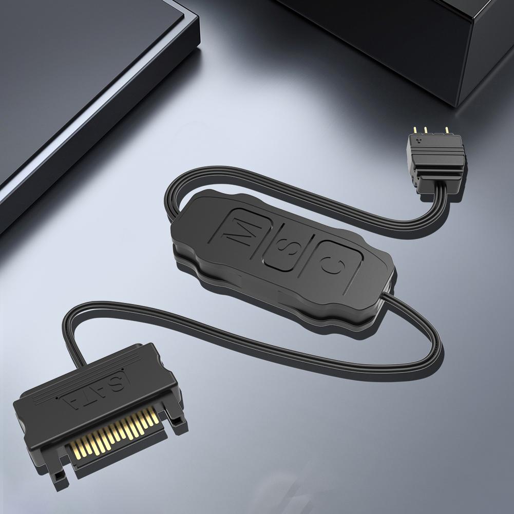 5V 3PIN ARGB Controller ARGB 5V 3PIN To SATA Interface Extension Cable for PC Fan Light Strip