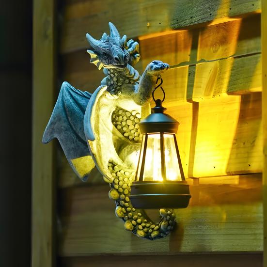 Svítící objímač stromů Drak Zahradní dračí socha se solárním světlem Pryskyřičná středověká fantasy dračí socha pro venkovní zahradní dekoraci Dárek pro milovníky draků