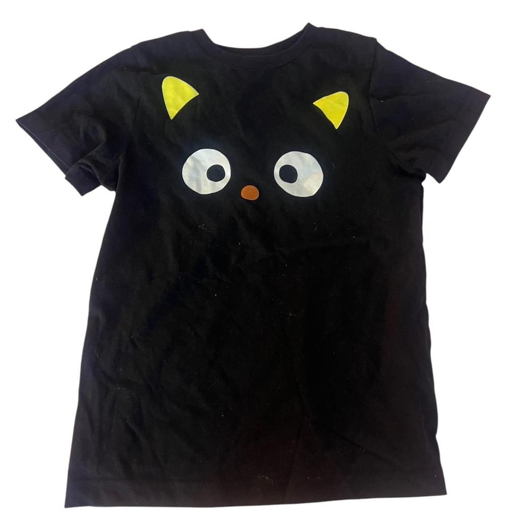 2026 Unisex Wounisex Einfaches Schwarzes Katze Grafik T-Shirt Kurzarm Rundhals Lockere Passform Niedliches Kätzchen Gesicht Druck Baumwolle Schwarze Oberteile